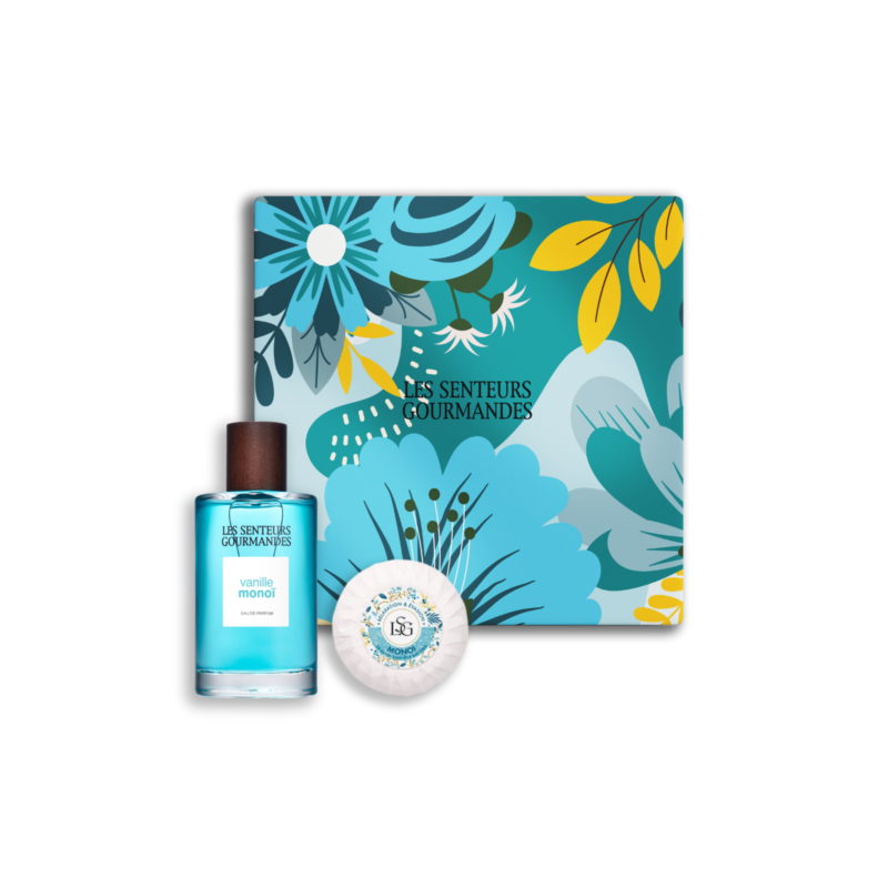 Découvrez notre eau de parfum VANILLE MONOÏ, composée de 90% d’ingrédients d’origine naturelle, accompagnée de son savon à 97% d’ingrédients naturels. Chaque application respecte votre peau et l’environnement.