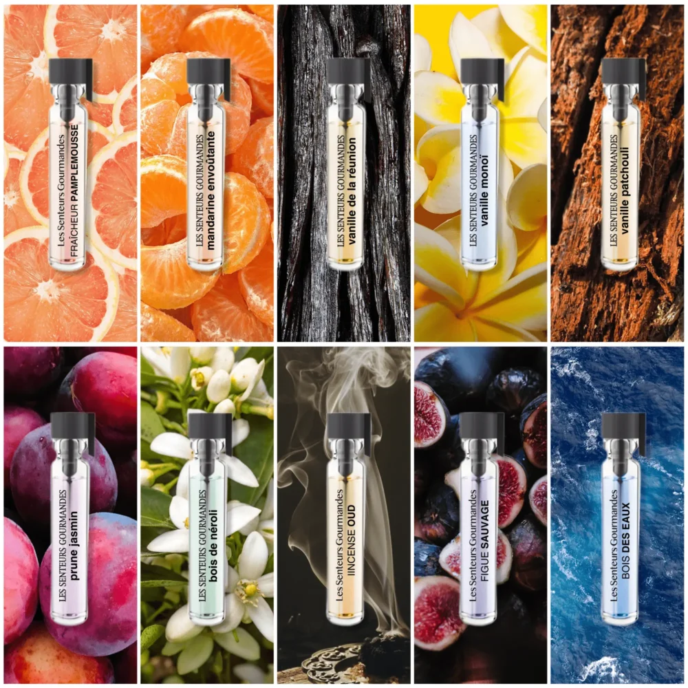 Découvrez notre SET DECOUVERTE avec ses 10 eaux de parfum composées au minimum de 87% d'ingrédients d’origine naturels, chaque application respecte votre peau et l'environnement.