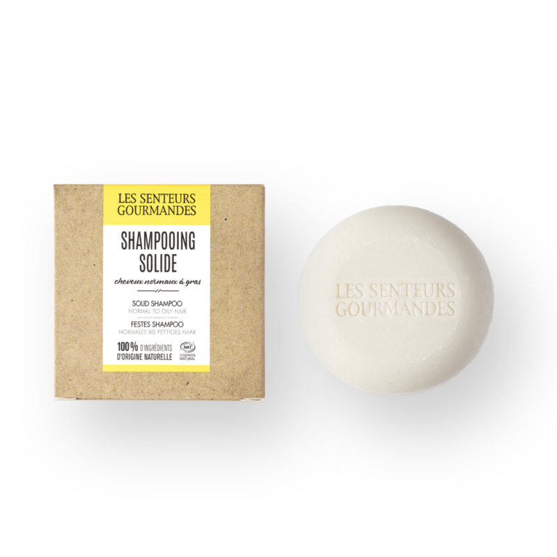 Découvrez notre Shampoing Solide Nourrissant : enrichi à l'huile de coco, il nettoie et nourrit les cheveux secs. Laisse une douceur légère de lait de coco.