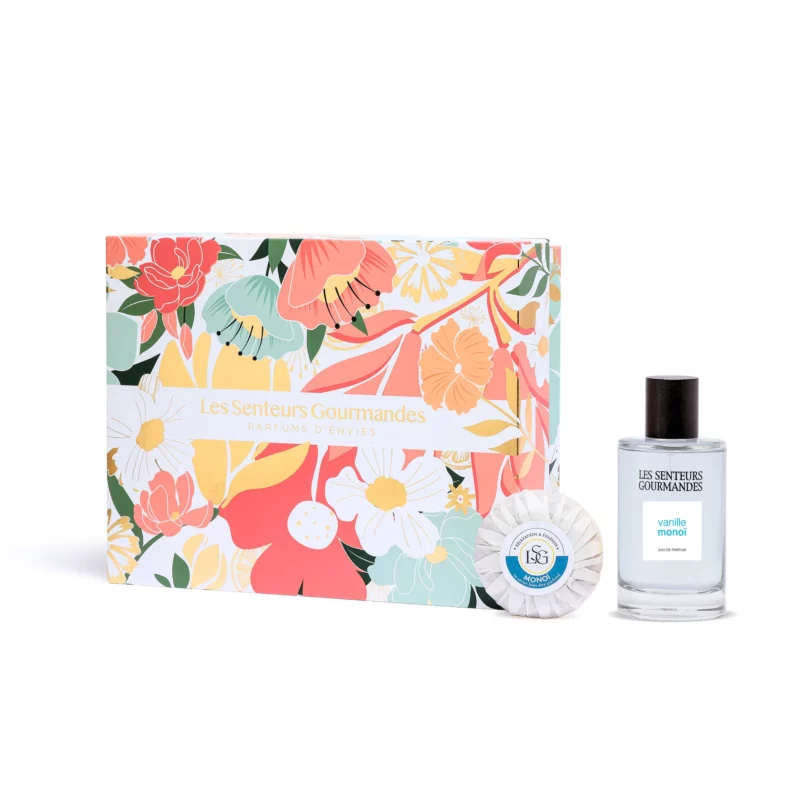 Discover our VANILLE MONOÏ scented box, a perfect combination of a solar perfume and its matching soap. This sunny creation enhances your daily life. Ideal as a gift or for treating yourself.
