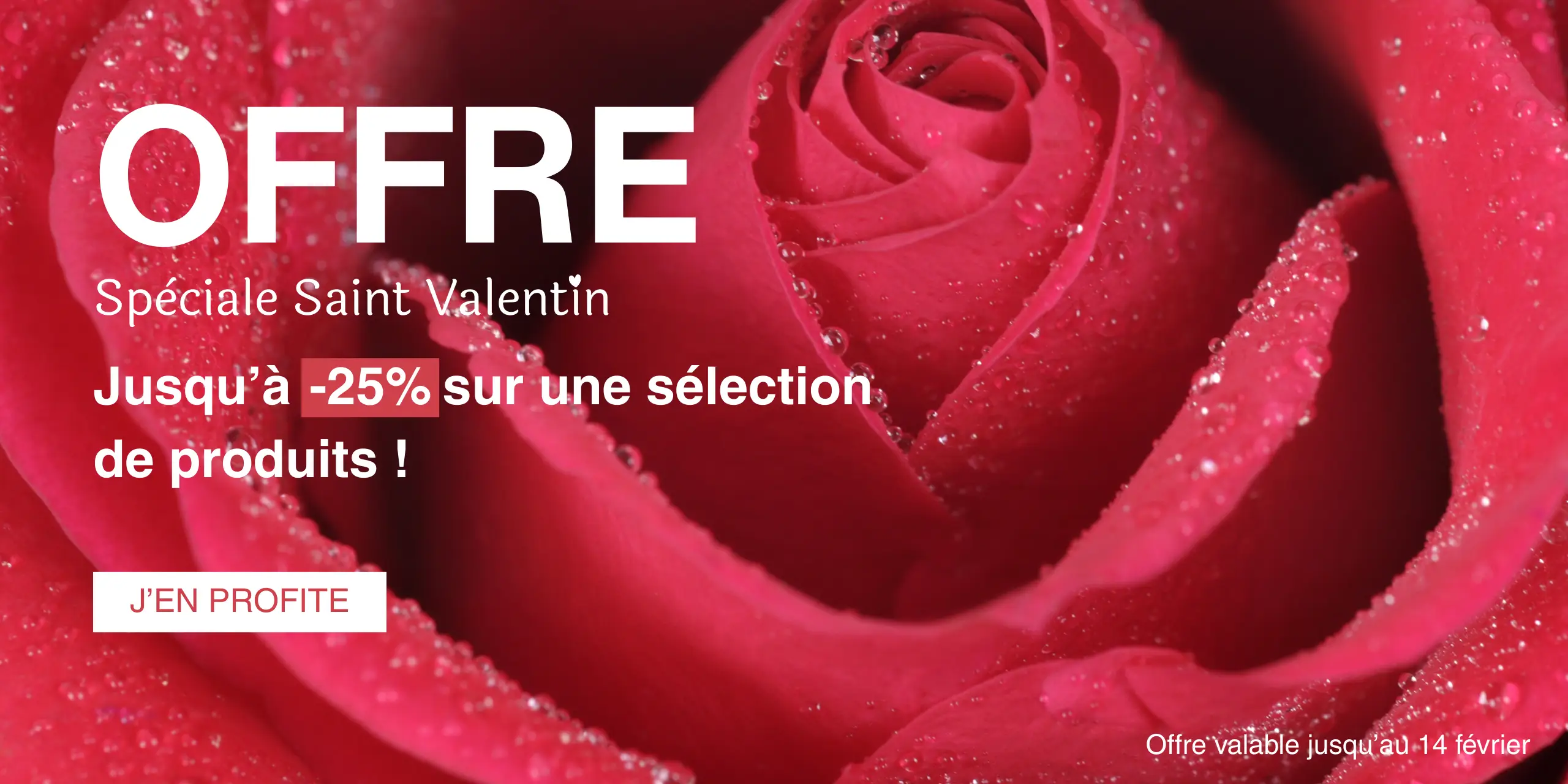 Speciale Saint Valentin, Jusqu'à -25% sur une selection de produits !