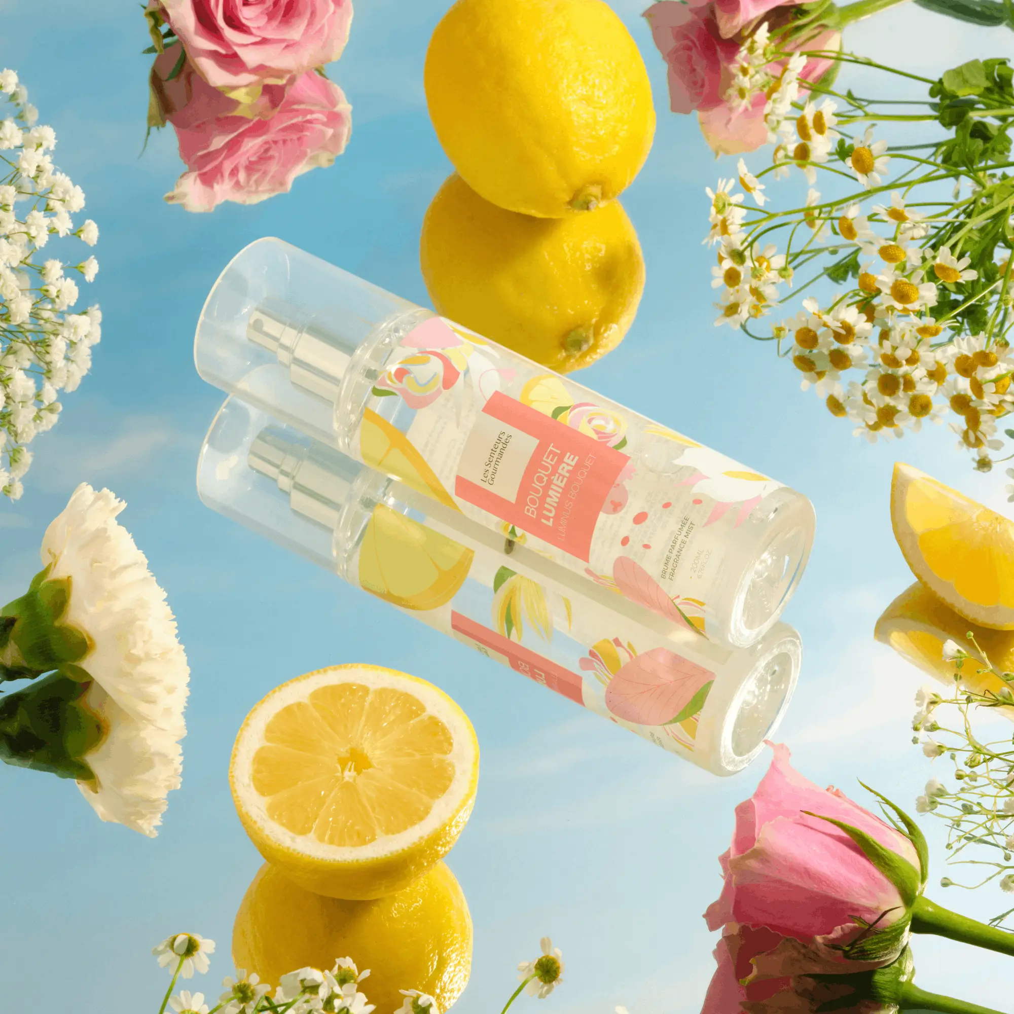 Brume parfumée Bouquet Lumière aux notes florales d’ylang-ylang, rose et muscs blancs