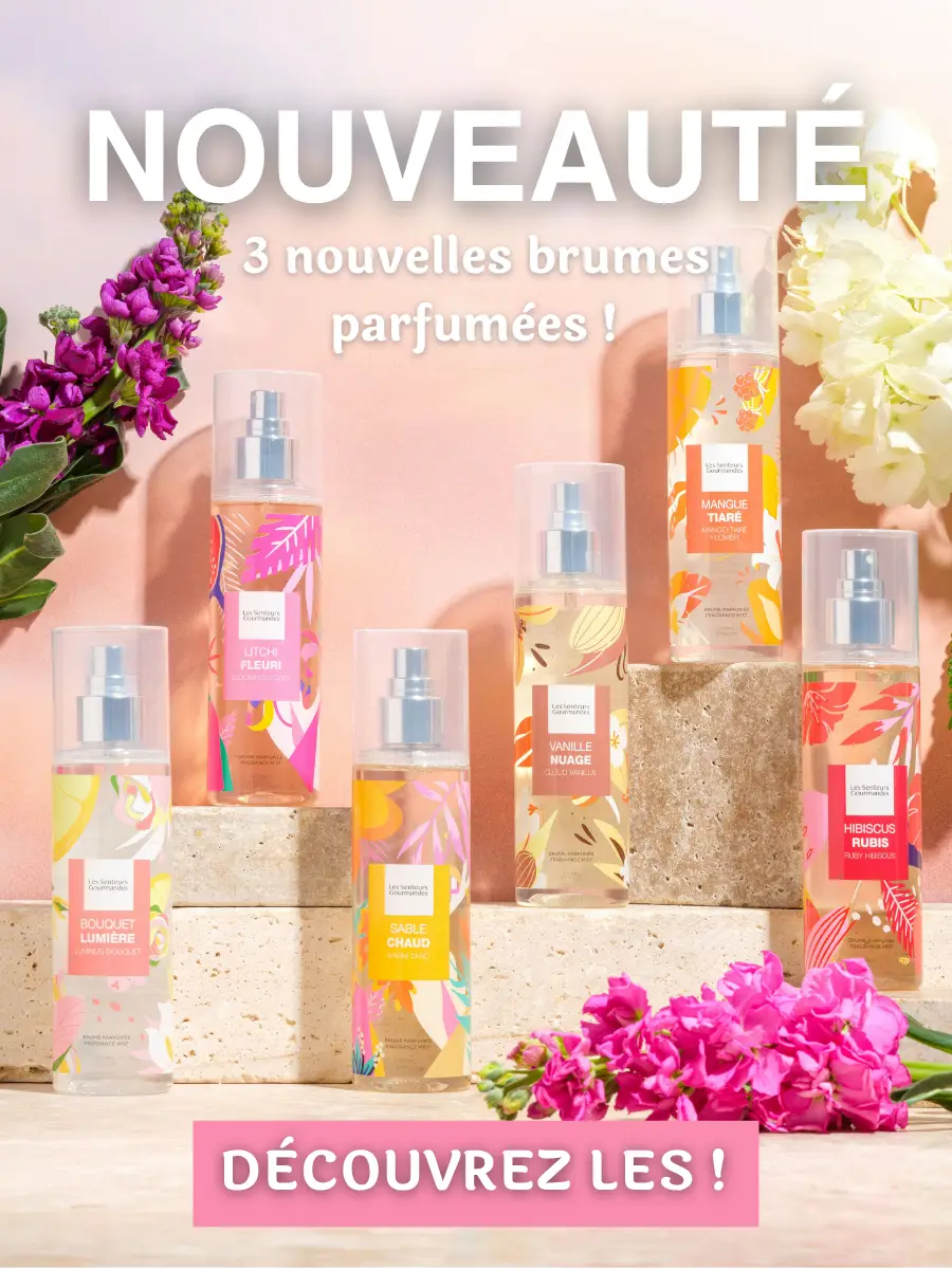 Découvrez notre collection de brumes parfumées sans alcool, formulées avec 96% d’ingrédients d’origine naturelle. Leurs sillages irrésistibles enveloppent d’un voile léger corps et cheveux, comme une caresse parfumée. Un nuage de fraîcheur qui accompagne chacun de vos mouvements, laissant derrière lui une empreinte délicate et enivrante.  